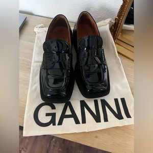 Ganni Black Patent Leather Loafers